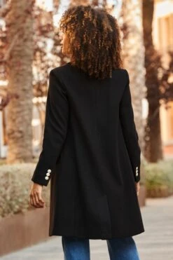 Black Gold Button Detail Coat -Sosandar Fashion Store web 2507 18 a25ow038bk0001 a25tk462bk0001 a24bd024be0010 a25ac105bk0001 18 493