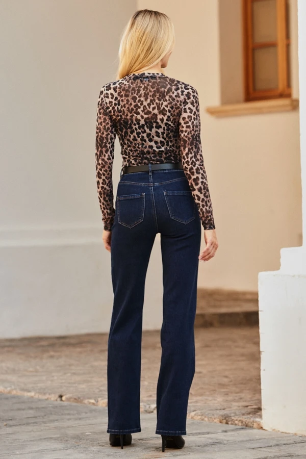 Dark Indigo Slim Wide Leg Jeans 4 Dark Indigo Slim Wide Leg Jeans - Image 2