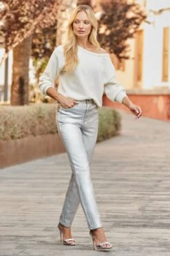 Cream Diamante Bow Back Jumper -Sosandar Fashion Store web 2507 31 a24tk144nl0001 a23bd012mc0005 31 020