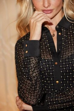 Black Dazzling Sexy Sheer Shirt 11 Black Dazzling Sexy Sheer Shirt -Sosandar Fashion Store web 2508 111 a24tj054bk0001 a25bp002bk0001 111 080