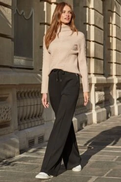 Natural Cable Knit Roll Neck Jumper -Sosandar Fashion Store web 2508 134 s24le016bk0001 a25tk481nl0003 s25ow016nl0003 134 019 1