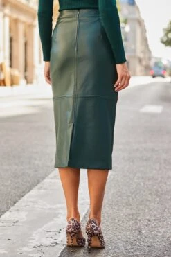 Emerald Green Faux Leather Belted Pencil Skirt -Sosandar Fashion Store web 2508 137 a25tk300gn0032 a25sp001gn0032 137 244 1