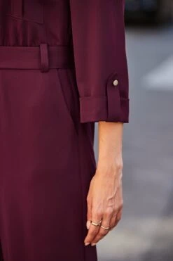 Burgundy Utility Pocket Belted Jumpsuit -Sosandar Fashion Store web 2508 149 a25jw002rd0004 149 100 rt