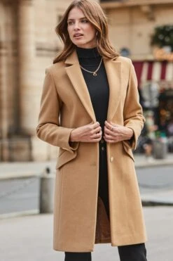 Camel Coat With Luxe Gold Buttons