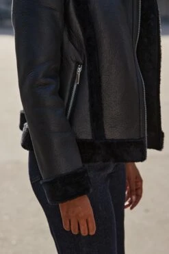 Black Faux Shearling Aviator Jacket -Sosandar Fashion Store web 2508 76 a24op005bk0001 a24bd005io003w a25tk351bk0001 76 283