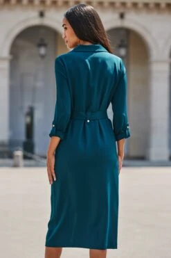 Emerald Green Utility Shirt Dress 11 Emerald Green Utility Shirt Dress -Sosandar Fashion Store web 2508 80 dydrw055be0021 80 134