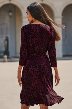 Burgundy Animal Print Fit & Flare Dress 8 Burgundy Animal Print Fit & Flare Dress -Sosandar Fashion Store web 2508 83 dydrj012rdcv01 83 130 rt