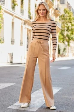 Camel & Black Stripe Ribbed Top 14 Camel & Black Stripe Ribbed Top -Sosandar Fashion Store web 2508 85 a25tk178bn0018 s24le016be0040 85 029