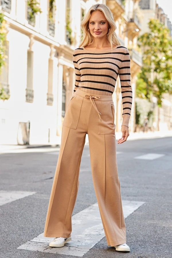 Camel & Black Stripe Ribbed Top 8 Camel & Black Stripe Ribbed Top - Image 6