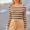 Camel & Black Stripe Ribbed Top 1 Camel & Black Stripe Ribbed Top -Sosandar Fashion Store web 2508 85 a25tk178bn0018 s24le016be0040 85 086