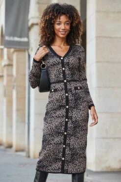 Leopard Print Jacquard Knit Dress 12 Leopard Print Jacquard Knit Dress -Sosandar Fashion Store web 2509 02 a25dk240nlbn01 02 022