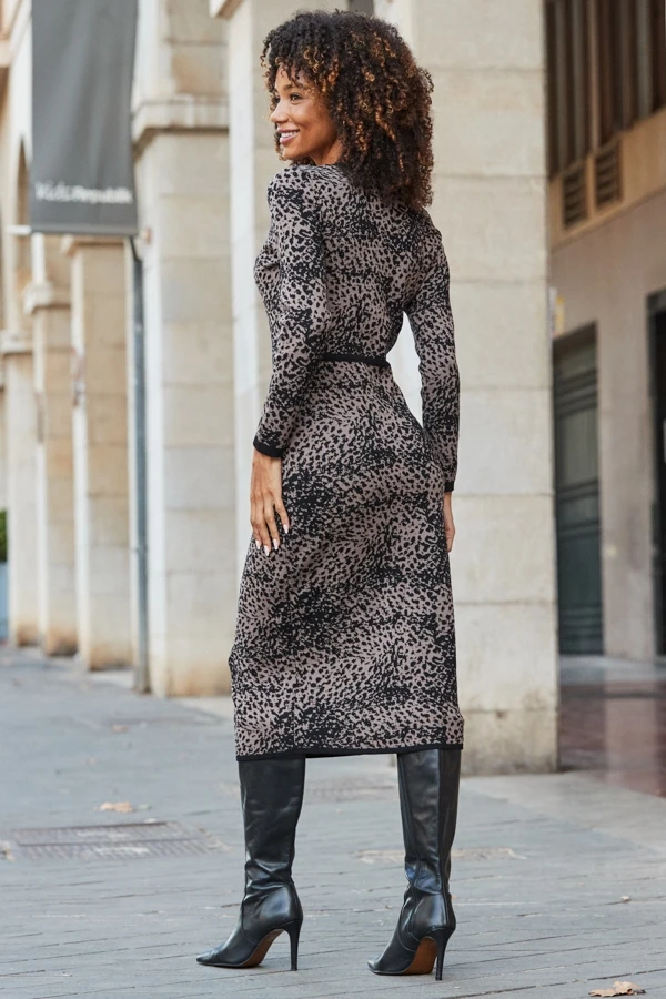 Leopard Print Jacquard Knit Dress 5 Leopard Print Jacquard Knit Dress - Image 3