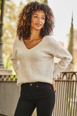 Natural Super Soft Cable Knit Jumper -Sosandar Fashion Store web 2509 09 a25tk480nl0001 a22bd023bk0001 09 073
