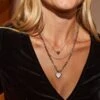 Silver Dainty Layered Heart Necklace