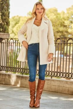 Cream Super Soft Belted Faux Shearling Coat 16 Cream Super Soft Belted Faux Shearling Coat -Sosandar Fashion Store web 2509 31 a25op002nl0001 a23tk183nl0001 31 056