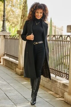 Black Premium Longline Wool Mix Coat With Leopard Print Lining 17 Black Premium Longline Wool Mix Coat With Leopard Print Lining -Sosandar Fashion Store web 2509 33 a25ow005bk0001 a24bd030bk0001 33 013