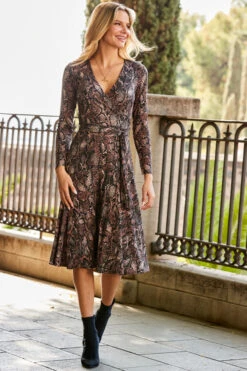 Animal Print Faux Wrap Midi Jersey Dress 14 Animal Print Faux Wrap Midi Jersey Dress -Sosandar Fashion Store web 30 a20dj065sebn01 029