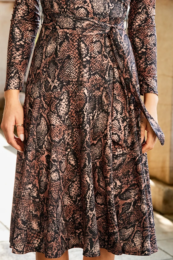 Animal Print Faux Wrap Midi Jersey Dress 7 Animal Print Faux Wrap Midi Jersey Dress - Image 5