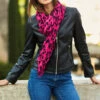 Hot Pink & Black Animal Print Scarf 2 Hot Pink & Black Animal Print Scarf -Sosandar Fashion Store web 34 a21ac068pk0013 a22op001bk0001 035 1