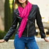 Hot Pink Scarf -Sosandar Fashion Store web 34 a21ac068pk0013 a22op001bk0001 035 rt2