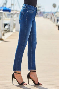 Dark Indigo Super Stretch Slim Leg Jeans -Sosandar Fashion Store web 37 s22tk921rd0001 180