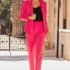 Raspberry Pink Tuxedo Trousers -Sosandar Fashion Store web 40 s22bw050rd0001 s22ow050rd0001 117 raspberry pink rt 1