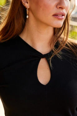 Black Twist Neck Detail Jumper -Sosandar Fashion Store web 41 s23tk602bk0001 s23bp001bk0001 212