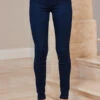 Dark Indigo Zip Detail Jeggings