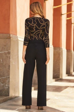 Black High Waist Button Detail Jeans -Sosandar Fashion Store web 47 a22bd012bk0001 s20tj265bkcv01 202 1