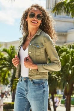 Sage Green Denim Jacket -Sosandar Fashion Store web 49 ss19or01gn0005 094