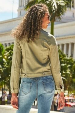 Sage Green Denim Jacket -Sosandar Fashion Store web 49 ss19or01gn0005 110