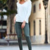 Khaki Green Perfect Jeggings -Sosandar Fashion Store web 50 a21tj043 s21bd016gn a20tk065nl 036rt