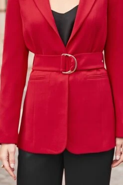 Red D Ring Belted Blazer -Sosandar Fashion Store web 55 s23ow003rd0017 a22bw006rd0017 a22tw061bksp01 685 rt