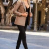 Taupe Luxe Leather Blazer -Sosandar Fashion Store web 60 a21ol006bn 041