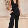 Black Sleeveless Tuxedo Blazer 2 Black Sleeveless Tuxedo Blazer -Sosandar Fashion Store web 61 s23ow041bk0001 047