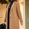 Camel Wool Mix Coat With Button Detail 1 Camel Wool Mix Coat With Button Detail -Sosandar Fashion Store web 64 a22ow018bn0002 0096 1 1