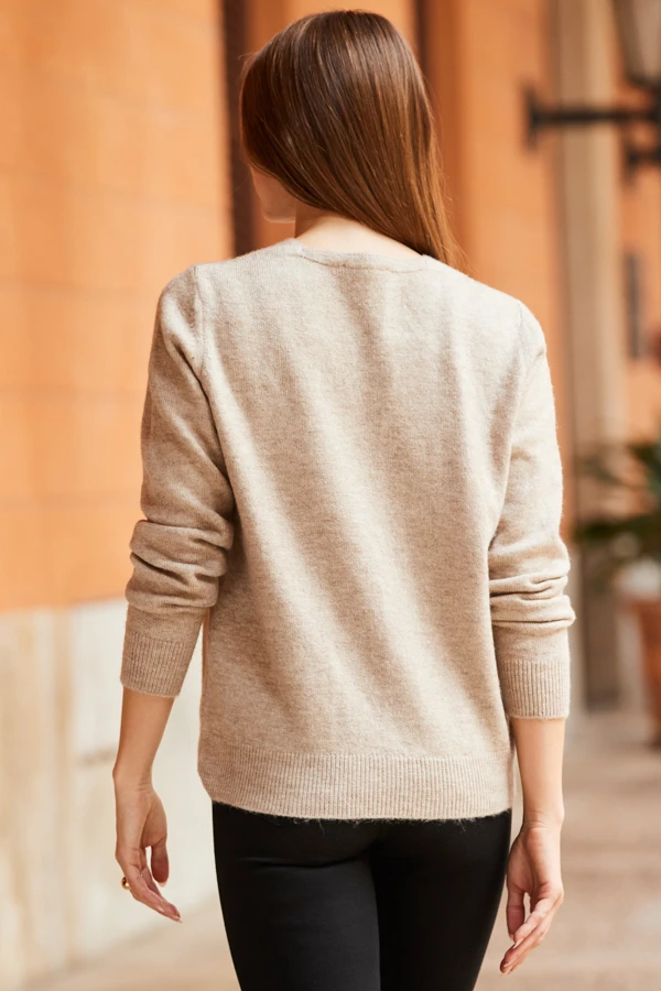 Taupe Gold Chain Detail Jumper 5 Taupe Gold Chain Detail Jumper - Image 3