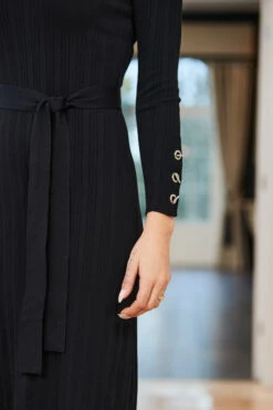 Black Rib Knit Belted Midi Dress 10 Black Rib Knit Belted Midi Dress -Sosandar Fashion Store web 73 s23dk618bk0001 0062