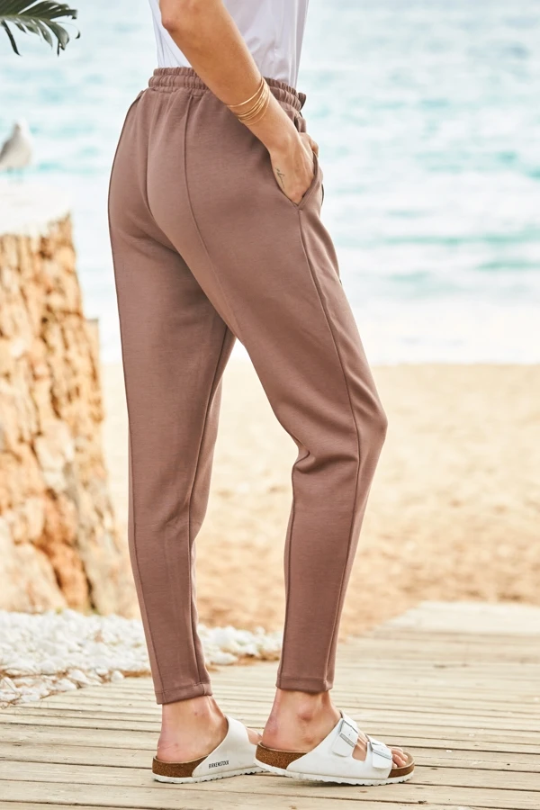 Jasmine Taupe Seam Detail Slim Fit Joggers 5 Jasmine Taupe Seam Detail Slim Fit Joggers - Image 3