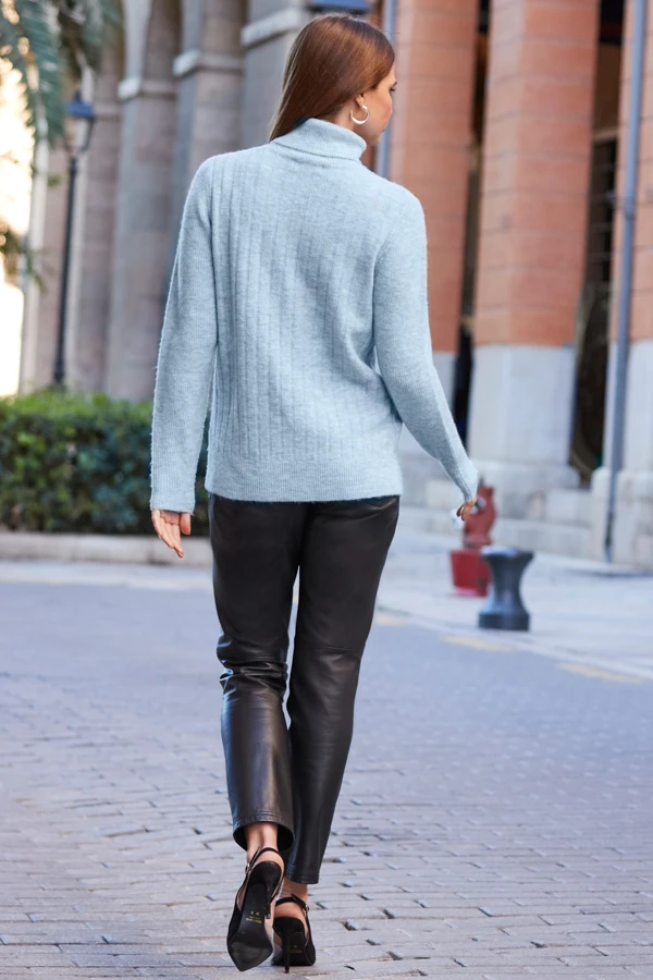 Soft Blue Rib Knit Super Cosy Jumper 6 Soft Blue Rib Knit Super Cosy Jumper - Image 4