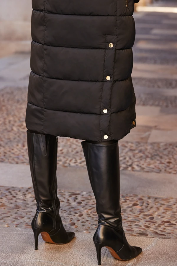 Black Longline Padded Hooded Gilet With Pockets 9 Black Longline Padded Hooded Gilet With Pockets - Image 7