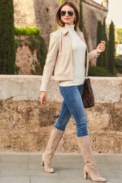 Ecru Collared Leather Jacket -Sosandar Fashion Store web 88 a22ol003eu0001 a20tk008nl0001 214