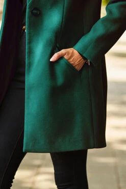 Green Faux Wool Notch Neck Coat 10 Green Faux Wool Notch Neck Coat -Sosandar Fashion Store web 90 a22ow008gn0037 329
