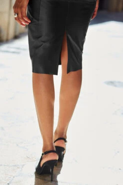 Black Zip Detail Leather Dress -Sosandar Fashion Store web 94 s22dl021bk0001 179 rc