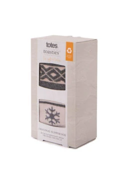 Grey & Pink Snowflake Print Totes Two Pack Slipper Socks -Sosandar Fashion Store web a23ac053mi0001 4