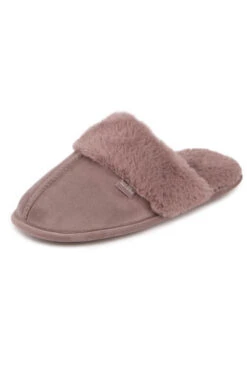 Mocha Totes Faux Fur Mule Slippers -Sosandar Fashion Store web a23fw106mk0001 3
