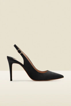 Sierra Black Suede Slingback Court Shoe 8 Sierra Black Suede Slingback Court Shoe -Sosandar Fashion Store web a20fw034nl a rt
