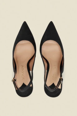 Sierra Black Suede Slingback Court Shoe 9 Sierra Black Suede Slingback Court Shoe -Sosandar Fashion Store web a20fw034nl c rt