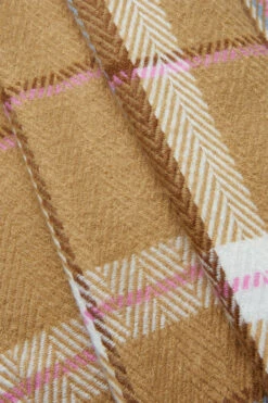 Ola Soft Beige Check Oversized Scarf -Sosandar Fashion Store web a21ac017 c