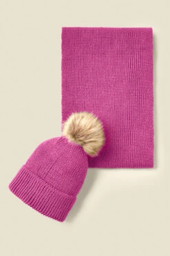 Penny Bright Pink Rib Pom Pom Knitted Hat 7 Penny Bright Pink Rib Pom Pom Knitted Hat -Sosandar Fashion Store web a21ac038be e rt 1